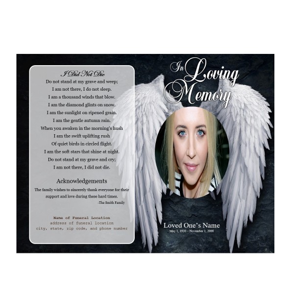 angel funeral program for service