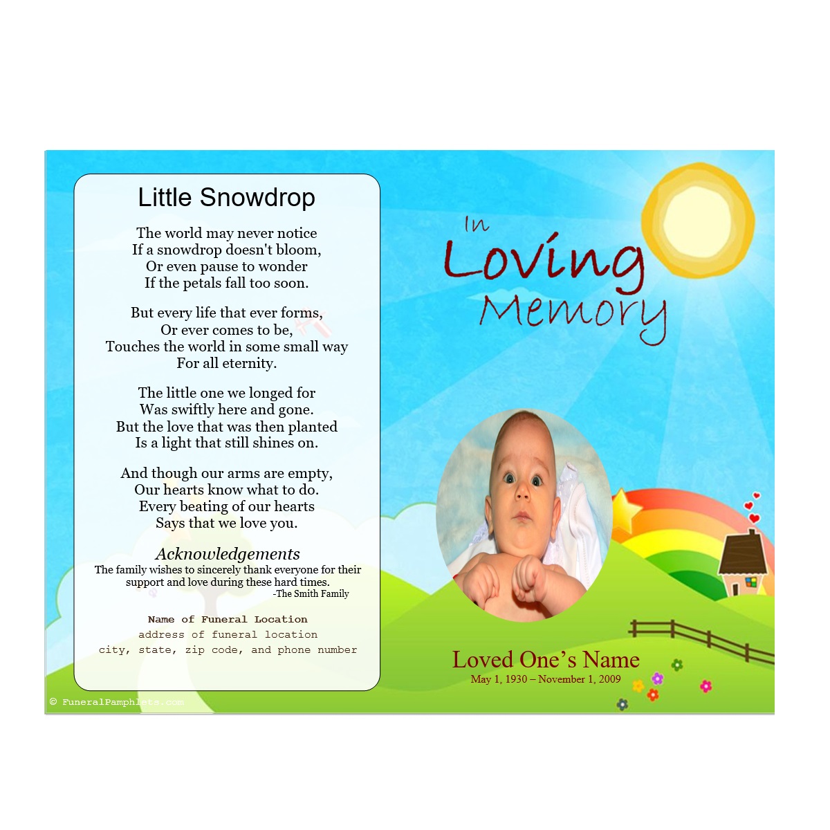 child funeral programs