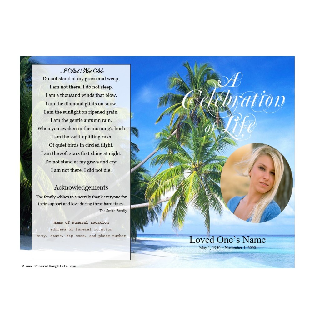 Palm Memorial Program Funeral Pamphlets Palm memorial program funeral pamphlets