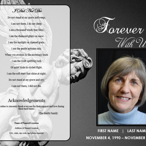 Angel Funeral Program