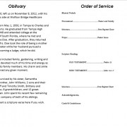 obituary service template