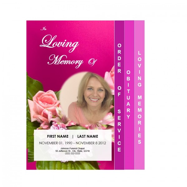 Floral 4 Page Graduated Memorial Brochure from Funeral Pamphlets
