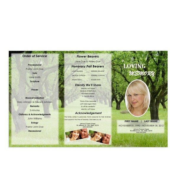 trifold funeral brochure
