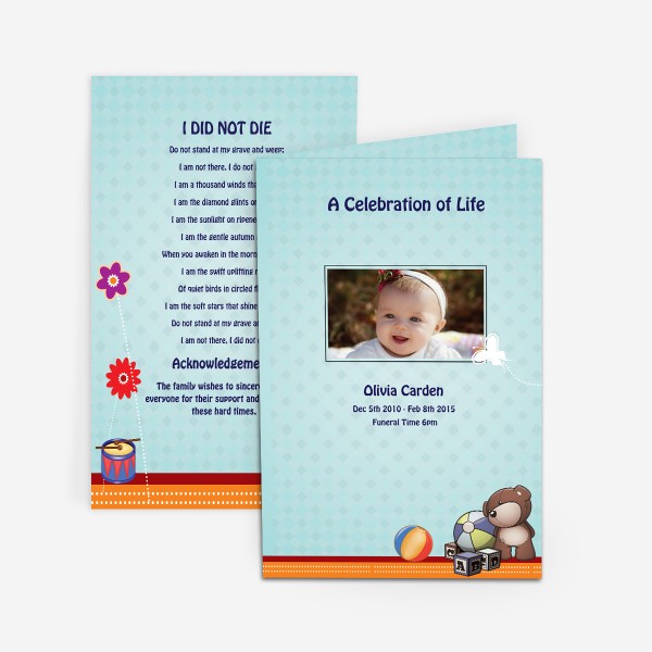 funeral card for child